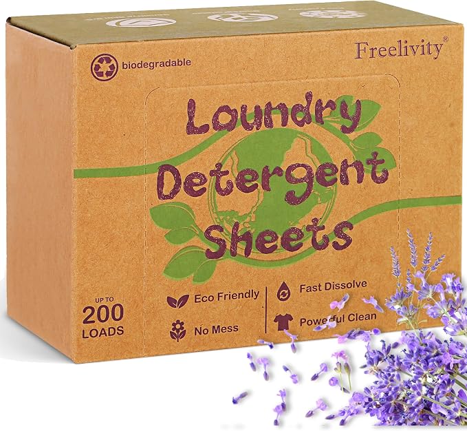 Freelivity Laundry Detergent Sheets, 200 Loads Eco-Friendly Laundry Soap Strips by Freelivity