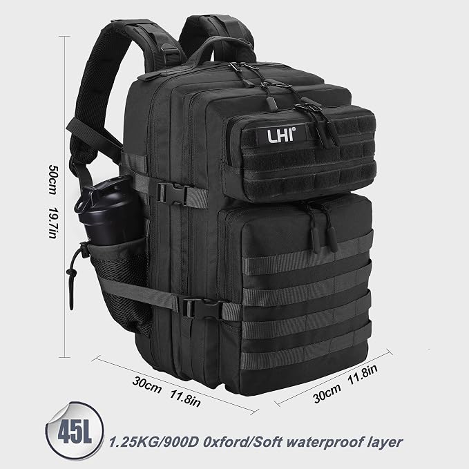 LHI Military Tactical Backpack for Men and Women 45L Army 3 Days Assault Pack - Image 5