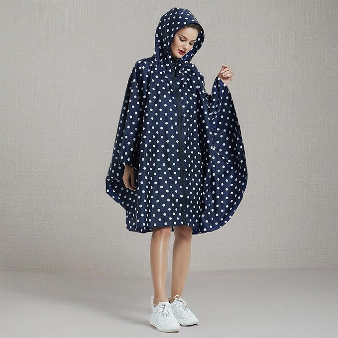Rain Poncho Jacket Coat Hooded Zipper Style - Image 8