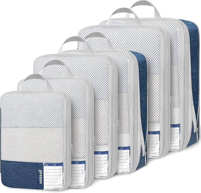 8 Set/6 Set/4 Set Compression Packing Cubes by PREZON