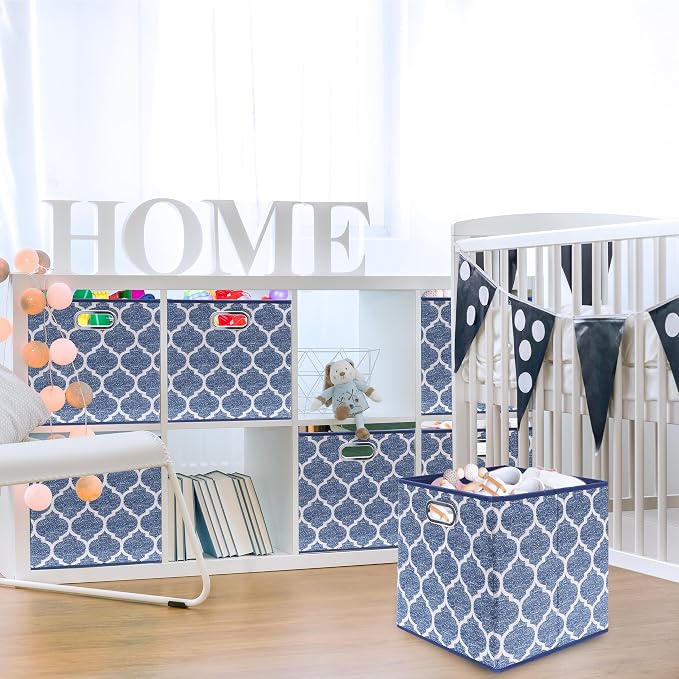 SIMPLE HOUSEWARE 13-Inch Collapsible Fabric Cube Storage Bin - Image 2