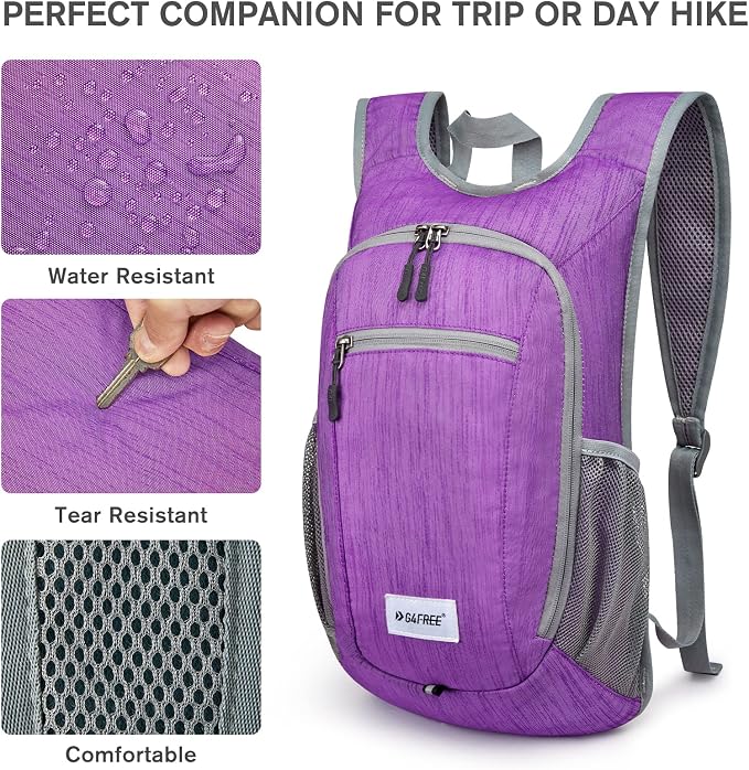 G4Free 10L/15L Hiking Backpack Lightweight Packable Hiking Daypack Small Travel - Image 3