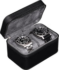 ROTHWELL 2 Watch Travel Case for Men | Compact PU Leather Protective Box by RothwellSanFrancisco