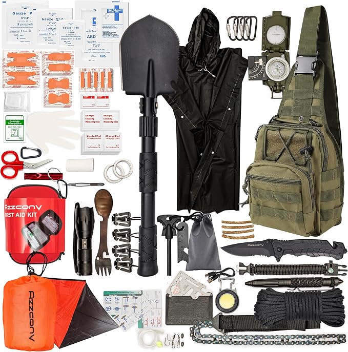 Emergency Survival Kit with First Aid Gears and Supplies by Azzcony