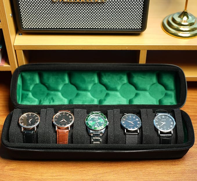 5 slots Hard watch travel case carry box display and Organizer, - Image 2