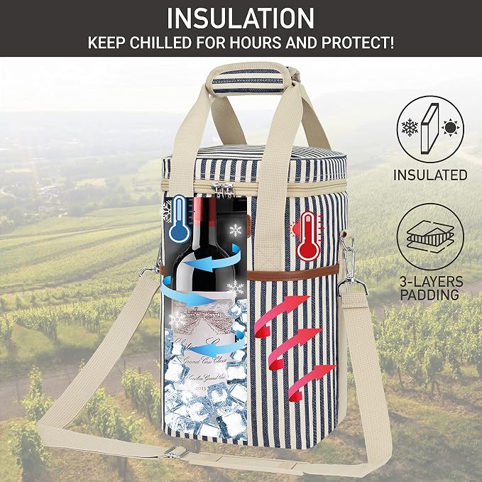 Opux 4 Bottle Insulated Wine Cooler Bag - Image 2