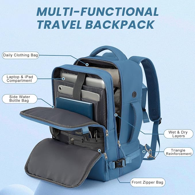 Travel laptop Backpack for Men Women, Personal Item Size Flight Approved - Image 4
