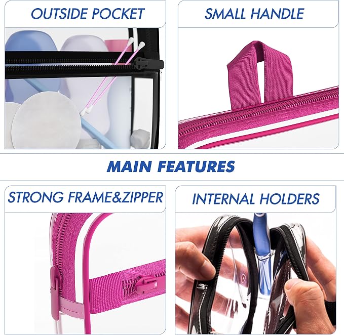 TSA Approved Toiletry Bag 3-1-1 Clear Travel Cosmetic Bag - Image 2
