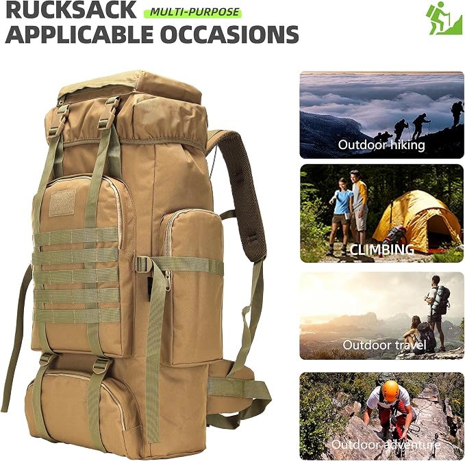 King'sGuard 70L Camping Hiking Backpack Tactical Backpack Military Molle - Image 6