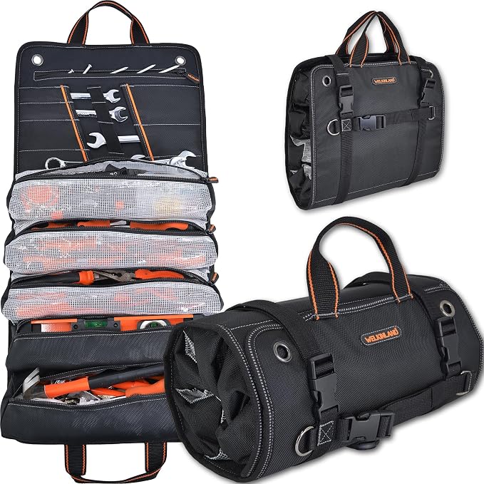 WELKINLAND Men's Tool Roll Organizer, Roll-Up Bag by WELKINLAND