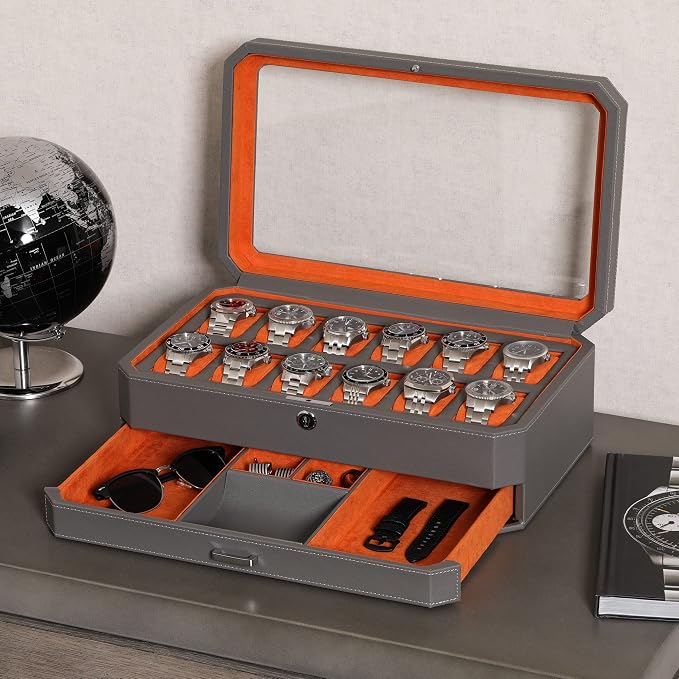 ROTHWELL 12 Slot Leather Watch Box - Image 3