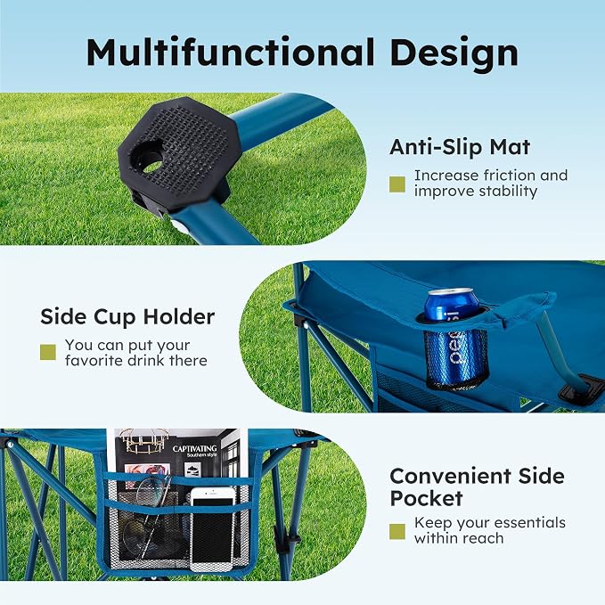 ALPHA CAMP Camping Chair 2 Pack Portable Chair - Image 7