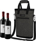 opux Two Bottle Wine Bag Carrier Tote, Insulated Leakproof 2 Bottle Wine Cooler by OPUX