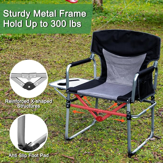 Romswi Director Chairs for Outdoor, Folding Camping Chair, Compact Directors - Image 7