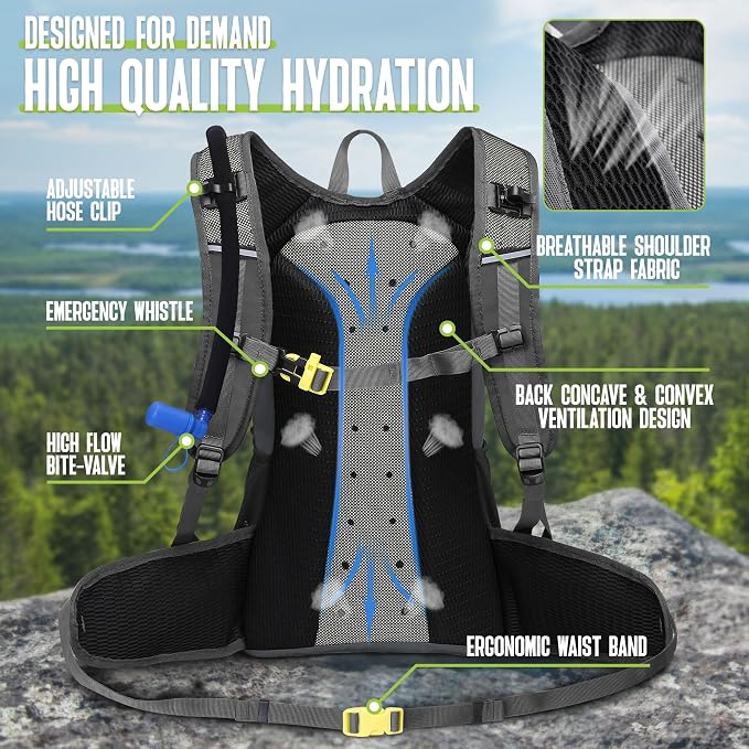 N NEVO RHINO Hydration Backpack, 18L Multipurpose Hiking Backpack - Image 3