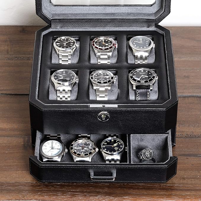 ROTHWELL 6 Slot Leather Watch Box - Image 6