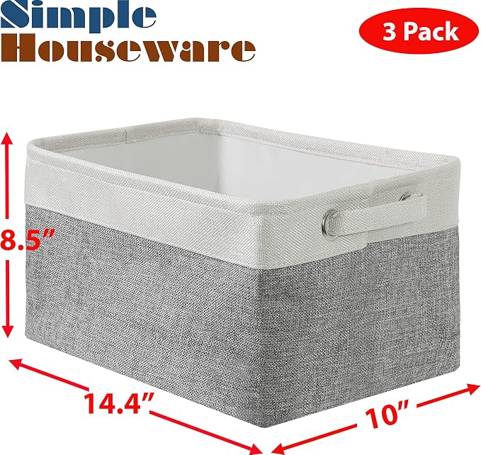 Simple Houseware 14.4" x 10" Fabric Storage Bin - Image 2