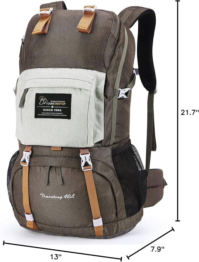 MOUNTAINTOP 40L Hiking Backpack Lightweight Travel Backpack - Image 10