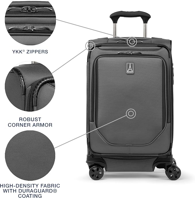 Travelpro Crew Classic Lightweight Softside Expandable Carry on Luggage - Image 4