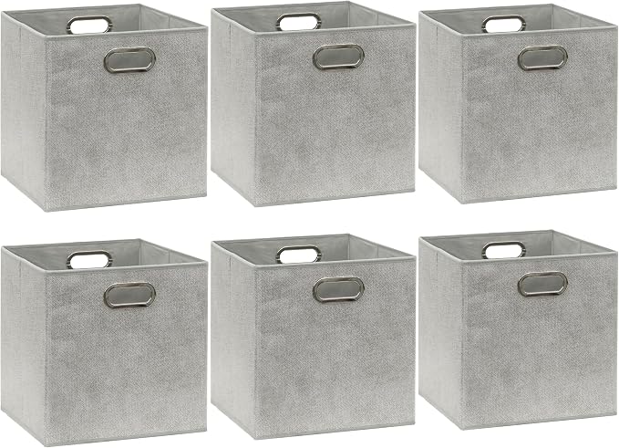 SIMPLE HOUSEWARE 11-Inch Collapsible Fabric Cube Storage Bin - Image 4