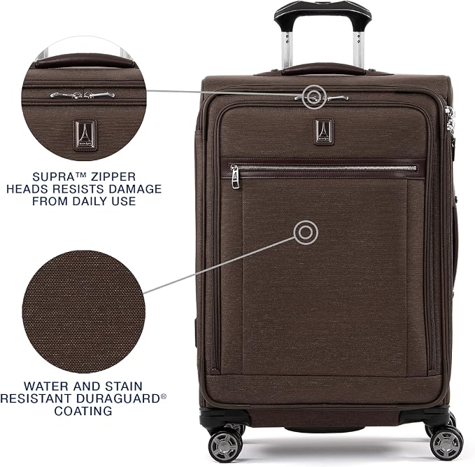 Travelpro Platinum Elite Softside Expandable Checked Luggage, 8 Wheel Spinner - Image 3