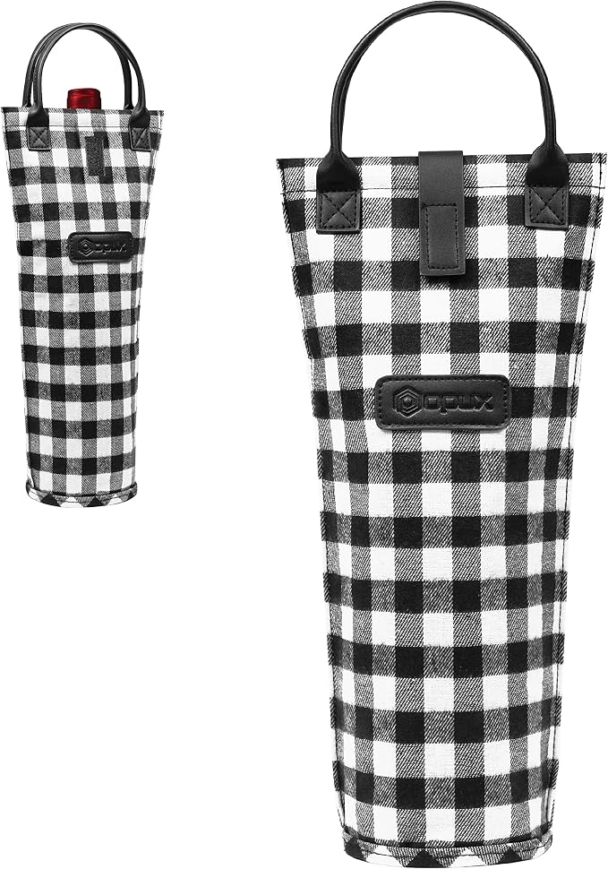OPUX Wine Bag Single Bottle Carrier Tote, Insulated Travel Wine Cooler Bag by OPUX