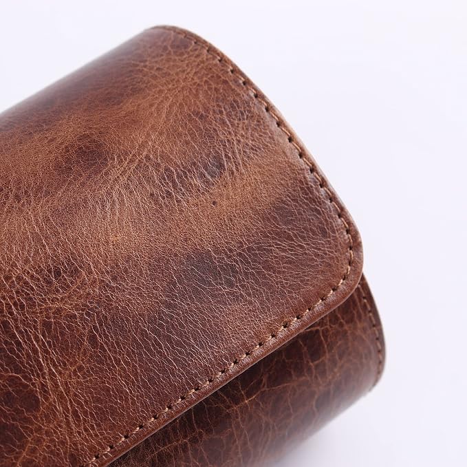 Genuine Napa Leather Watch Roll Travel Case - Image 6