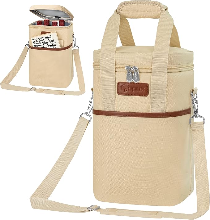 Opux 4 Bottle Insulated Wine Cooler Bag - Image 8