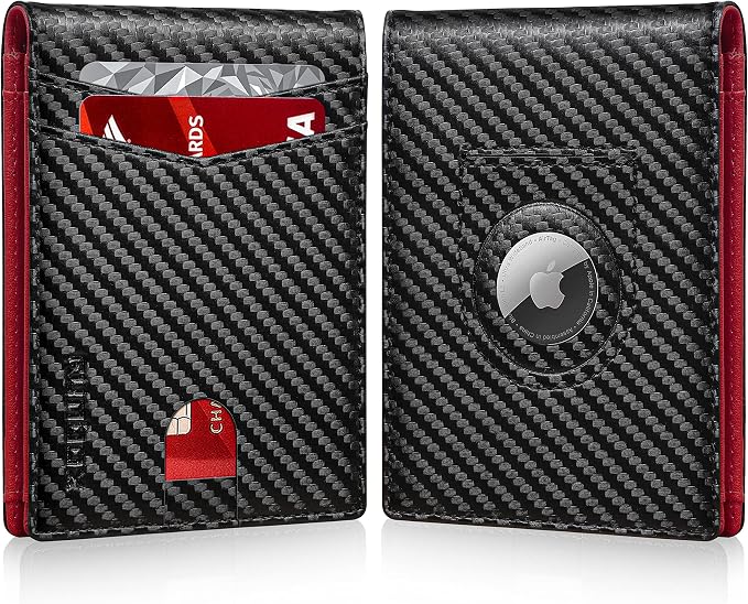 RUNBOX AirTag-Wallet-Mens-Slim-RFID Blocking Wallets Leather by RUNBOX