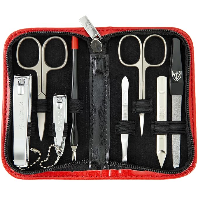 3 Swords Germany – brand quality 8 piece manicure pedicure grooming kit set by 3+Swords+Germany