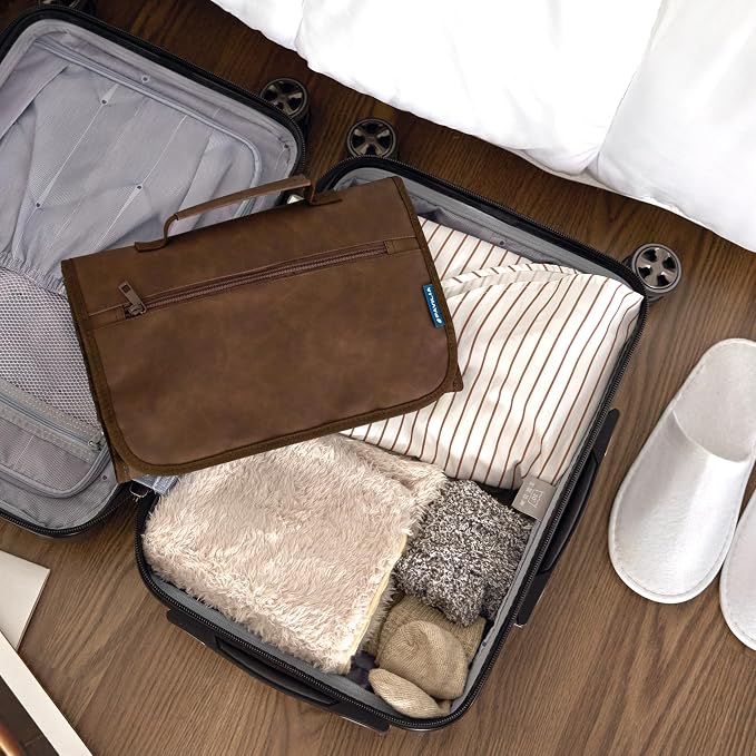 PAVILIA Hanging Toiletry Bag Men Women, Travel Kit Foldable Large Toiletries - Image 7