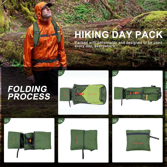 15L Small Hiking Backpack for Men Women Foldable Packable Back Pack Ultralight - Image 7