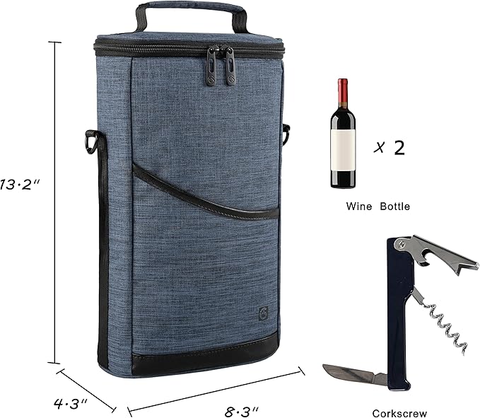 ALLCAMP 2 Bottle Wine Tote Carrier - Image 2