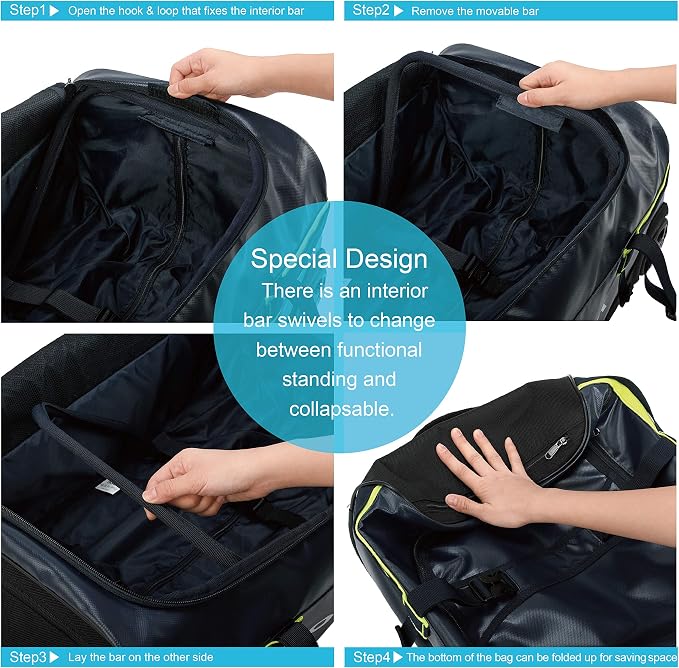 Gonex Rolling Duffle Bag with Wheels, 70L Water Repellent Wheeled Travel Duffel - Image 7