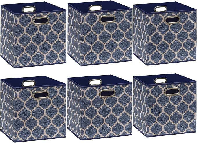 SIMPLE HOUSEWARE 11-Inch Collapsible Fabric Cube Storage Bin - Image 4