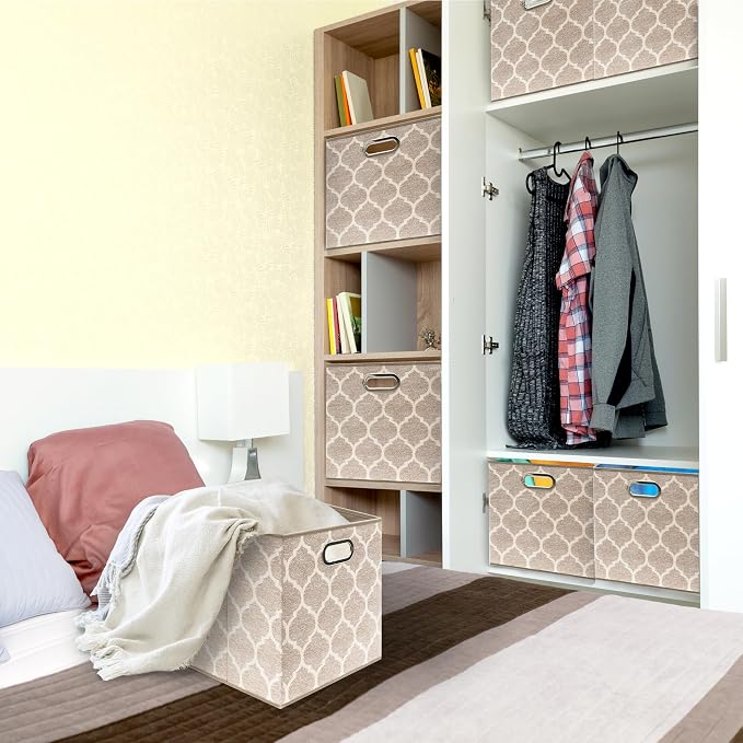 SIMPLE HOUSEWARE 13-Inch Collapsible Fabric Cube Storage Bin - Image 2