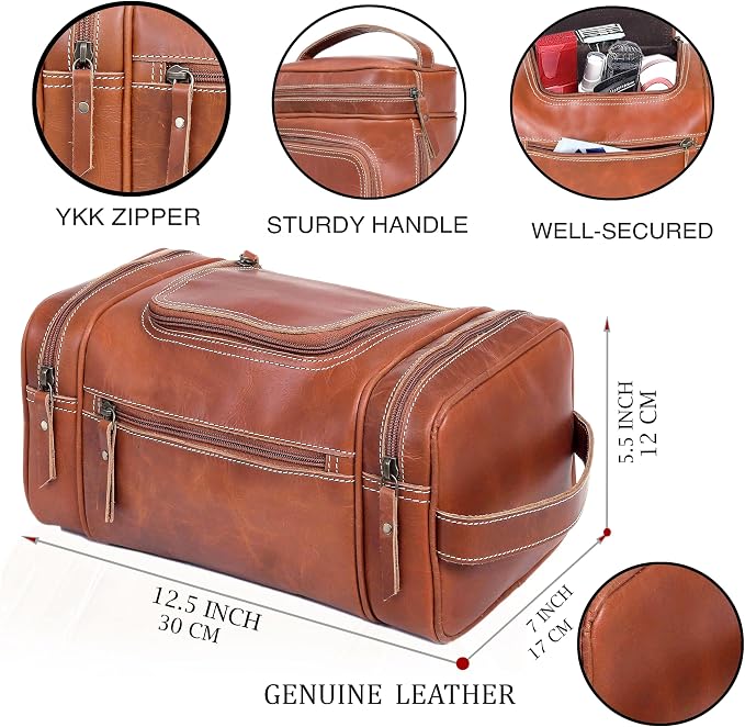 VC VINTAGE COUTURE Leather Toiletry Bag - Image 5