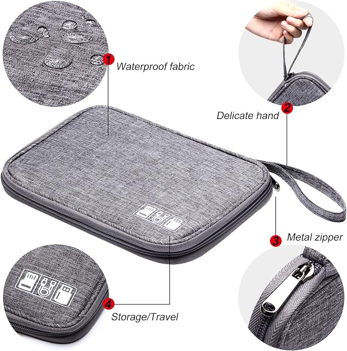 SELLYFELLY Travel Electronics Organizer Portable Cable Organizer Bag - Image 4