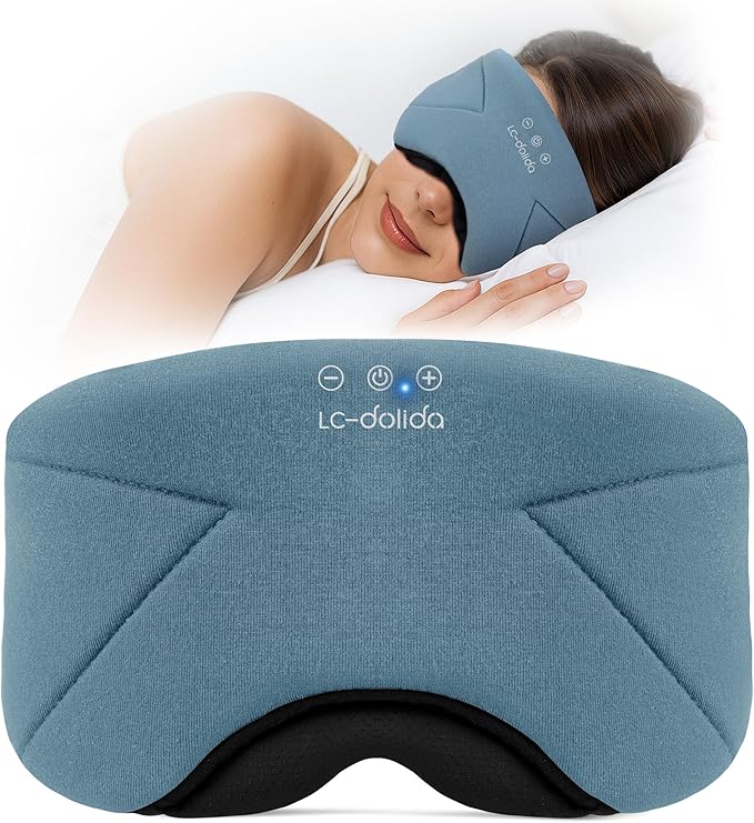 Sleep Mask with Headphones Bluetooth 5.4, LC-dolida Wireless Music Eye Mask by LC-dolida