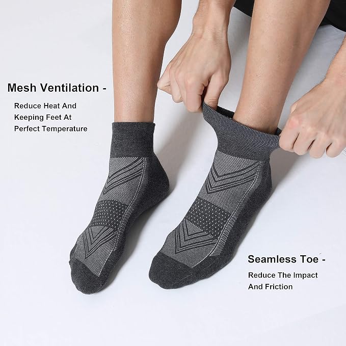 CS CELERSPORT 6 Pairs Women's Running Ankle Socks Athletic Sport Socks Cushioned - Image 4