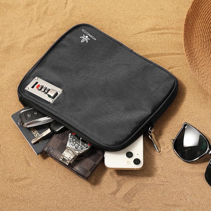 Anti-Theft Locking Beach Bag, 9x7.5-inch Portable Beach Safe - Image 3