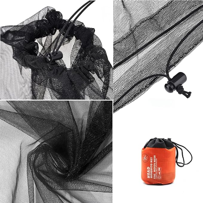 Mosquito Head Net for Insect, 2 Pack, Ultra-Fine Mesh, Fly Bug Mosquito Net Hat - Image 8