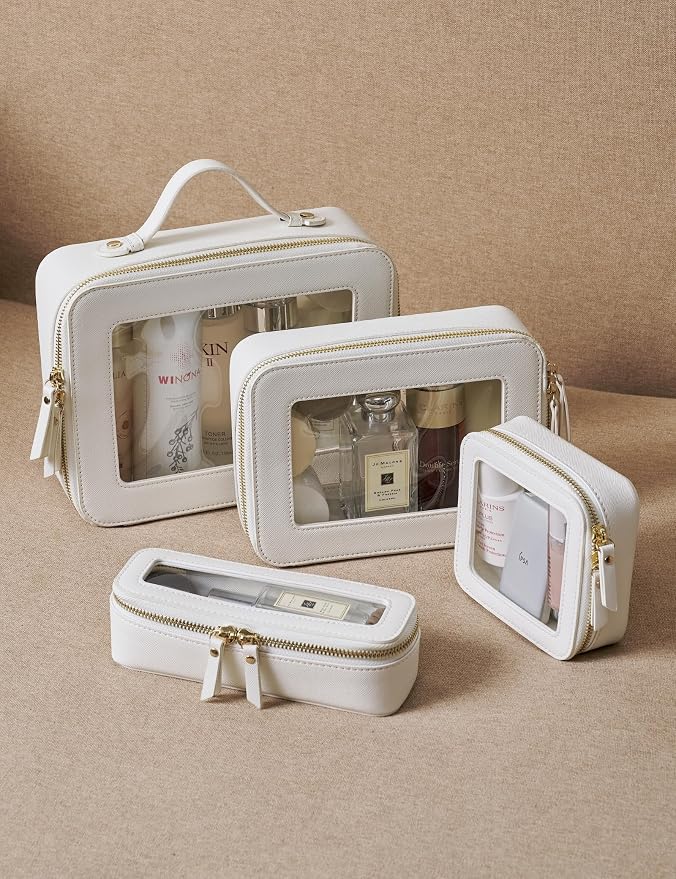 Popvibe Clear Makeup Bag Travel Cosmetic Case Transparent Toiletry Bag - Image 8