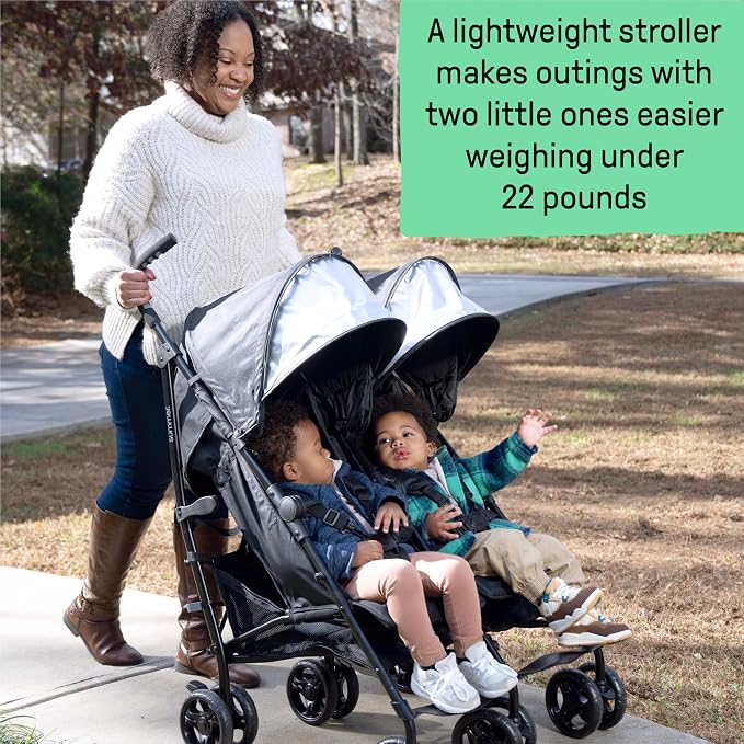 Summer Infant 3Dlite Folding Lightweight Side by Side Double Stroller - Image 3