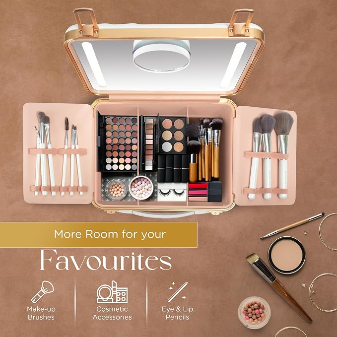Lighted Makeup Case with Mirror - Image 7