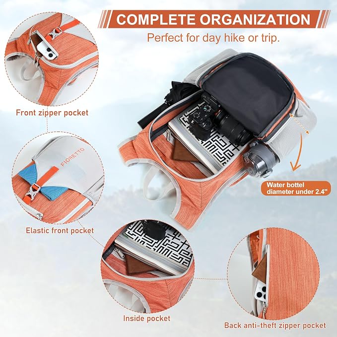 FIORETTO 15L Hiking Backpack for Women Men Mini Packable Backpack Lightweight - Image 4