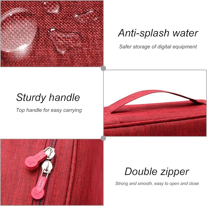 Electronics Organizer Travel Universal Cable Organizer Bag Waterproof - Image 4