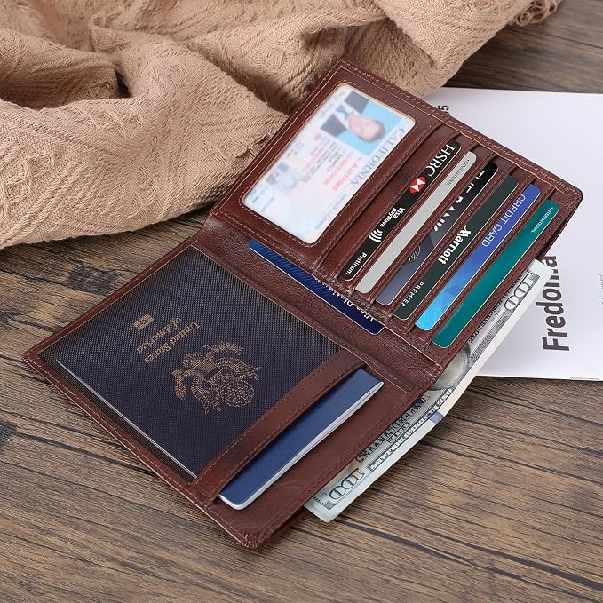 Polare Luxury RFID Blocking Leather Passport Holder Travel Wallet - Image 2