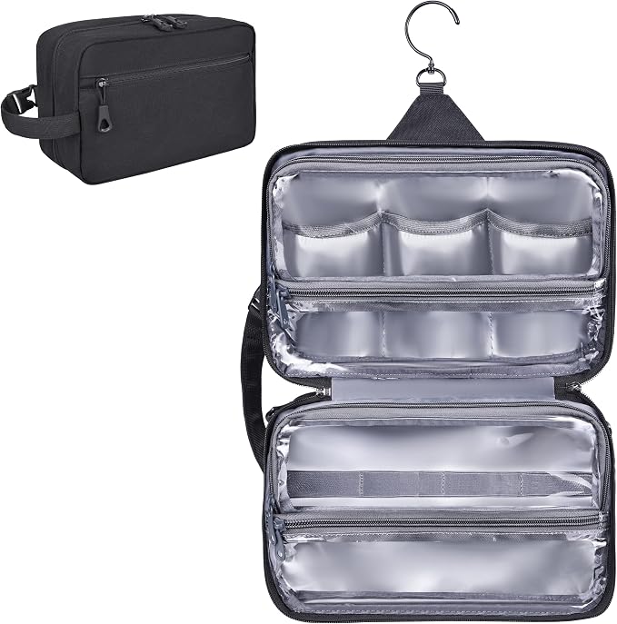 Toiletry Bag for Men, YKK Zippers Hanging Bathroom Shower Hygiene Bag by HILOMON
