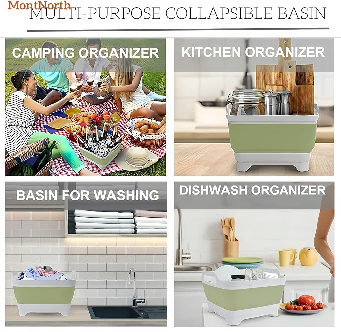 Collapsible Wash Basin 9L, Foldable Dish Tub - Image 8